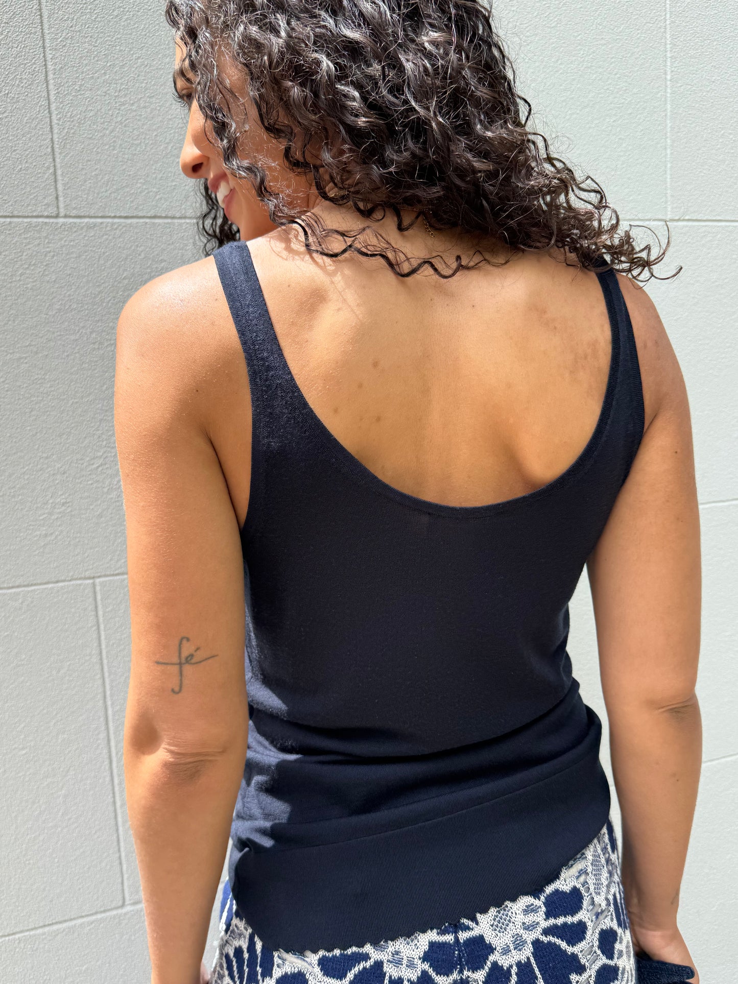 Chloe Navy Wool Singlet Size M