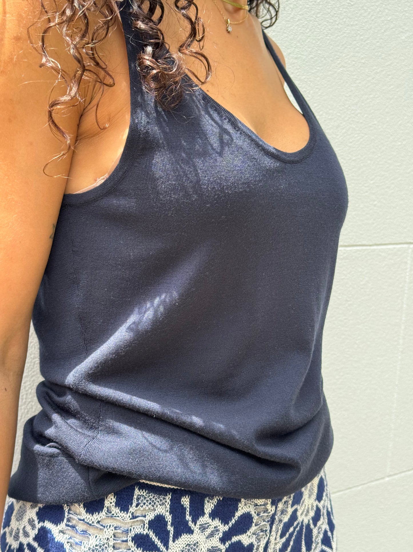 Chloe Navy Wool Singlet Size M