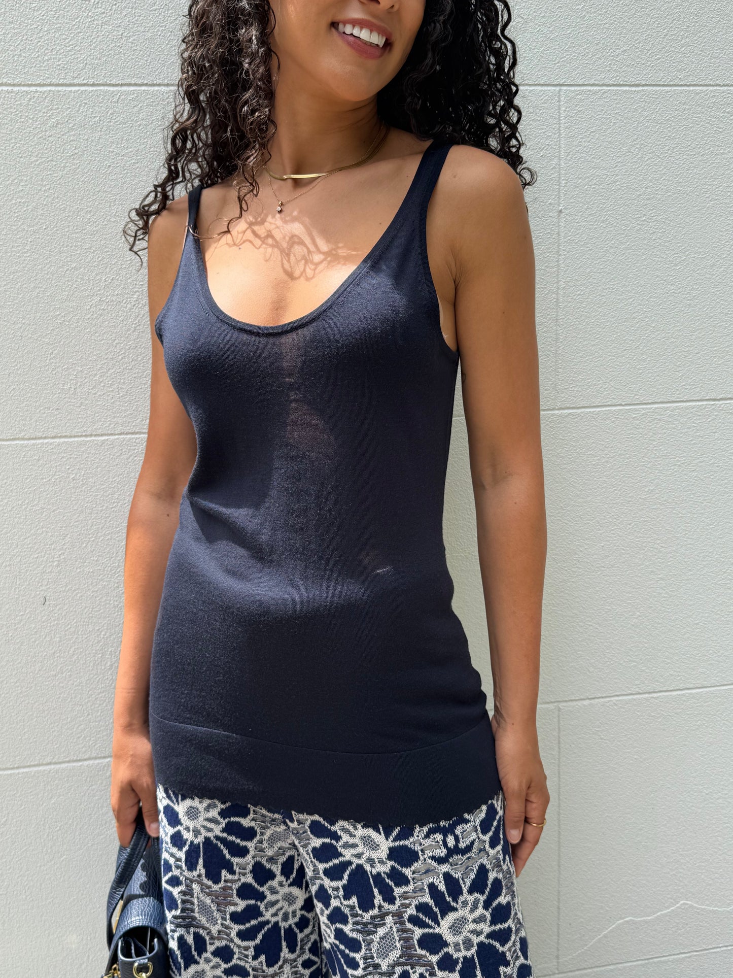 Chloe Navy Wool Singlet Size M