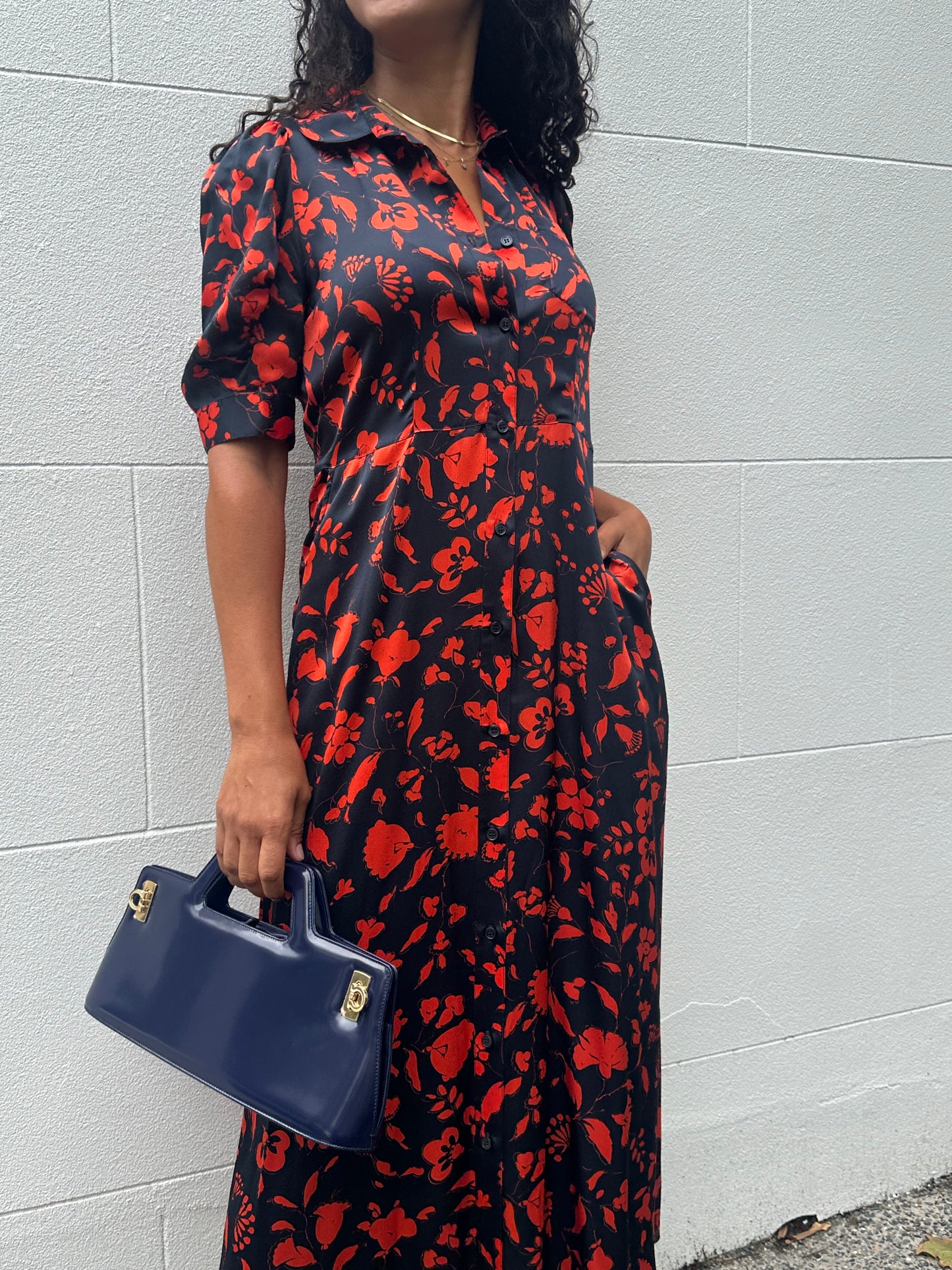 Lee Mathews Black/Red Dress Size 1