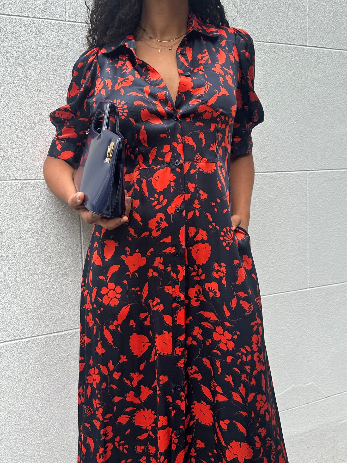 Lee Mathews Black/Red Dress Size 1