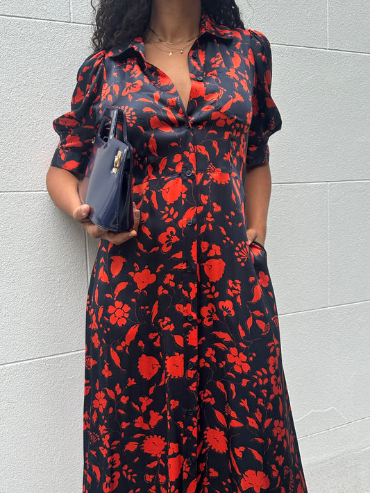Lee Mathews Black/Red Dress Size 1