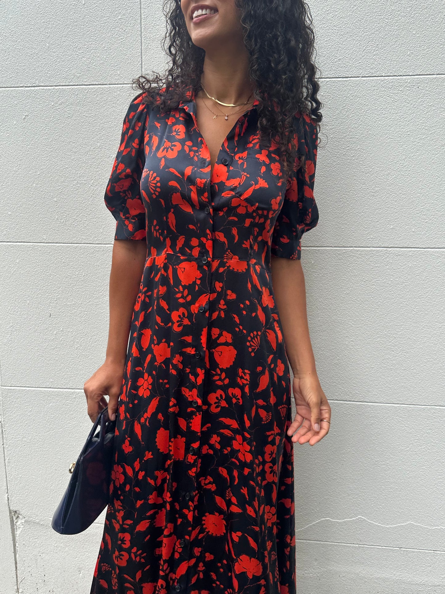 Lee Mathews Black/Red Dress Size 1