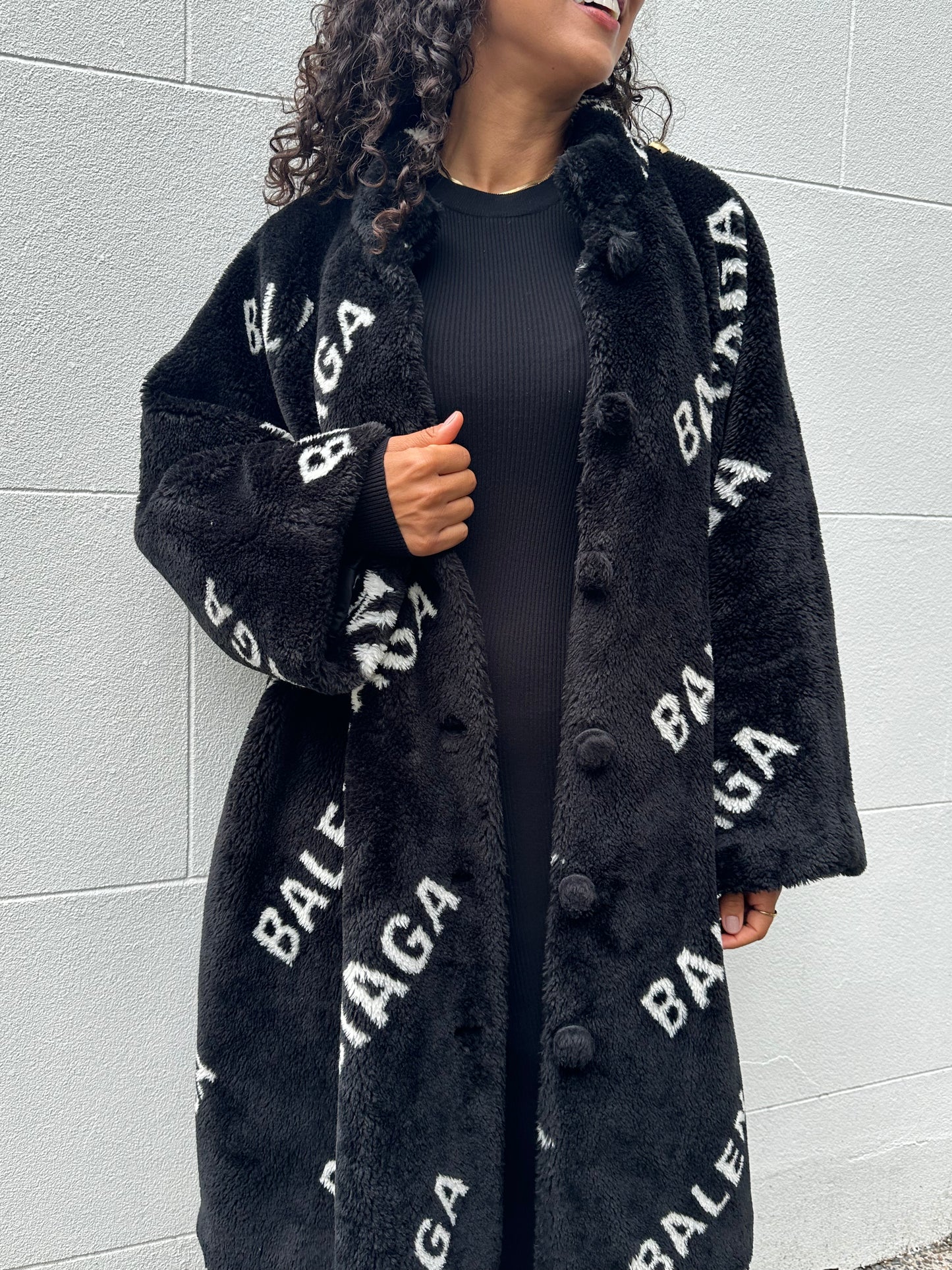 Balenciaga Long Logo Coat Size 38