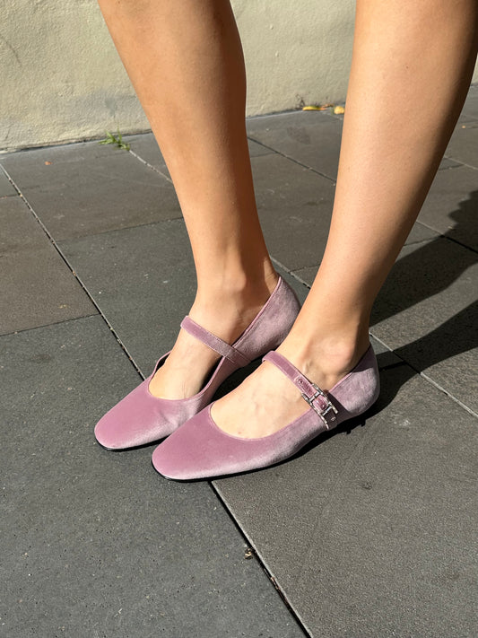 Hermes Pink Velvet Ballet Flats Size 38.5