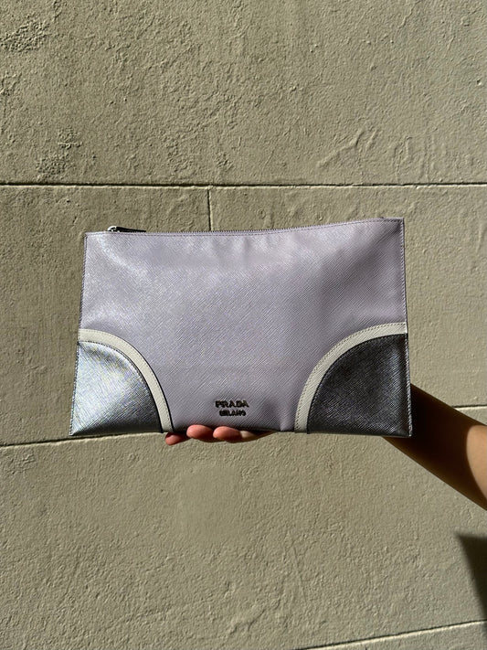 Prada lilac leather Clutch