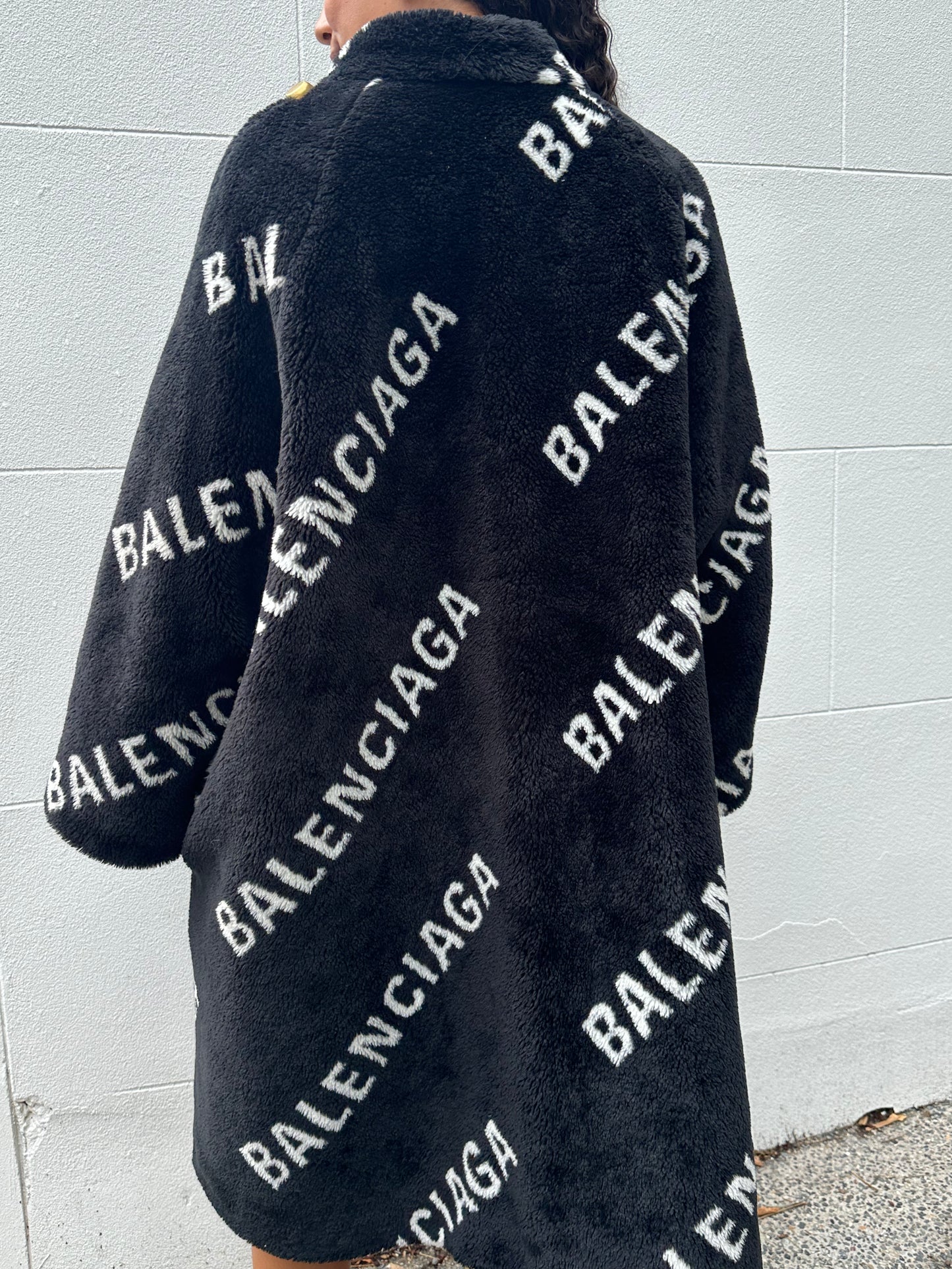Balenciaga Long Logo Coat Size 38
