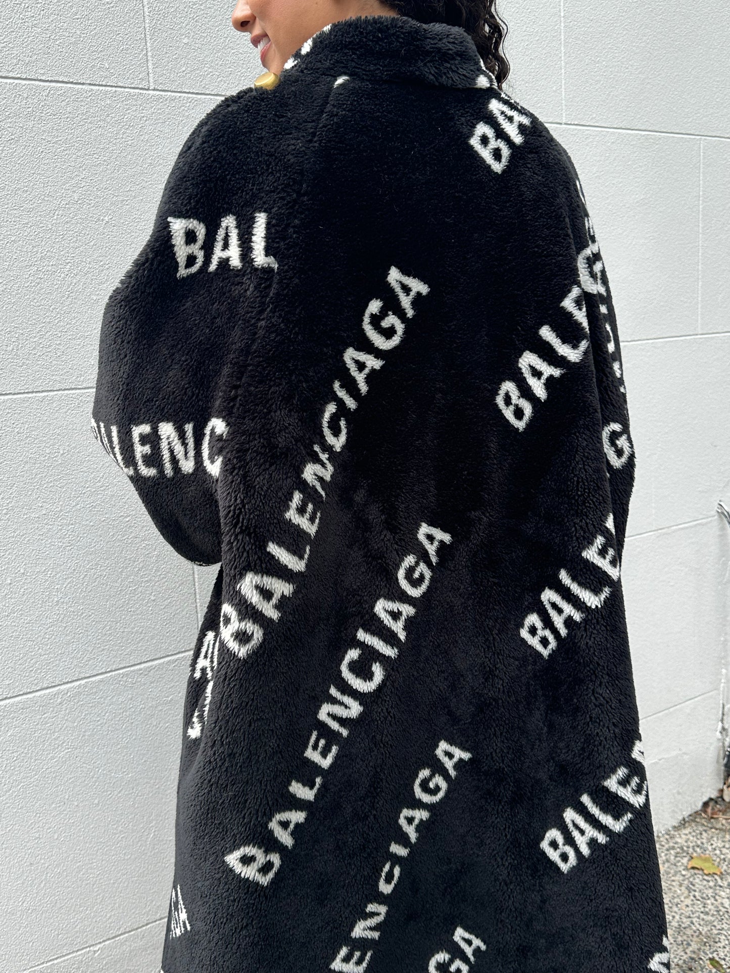 Balenciaga Long Logo Coat Size 38