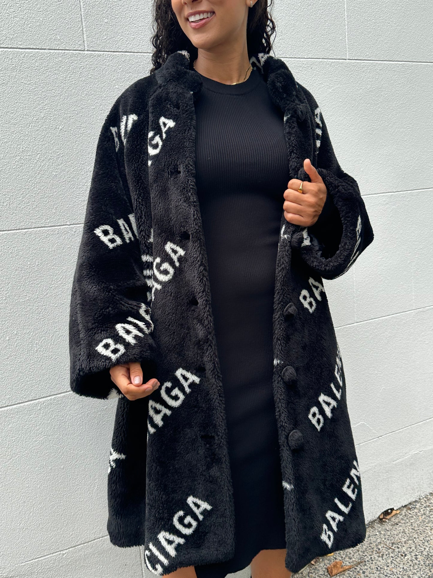 Balenciaga Long Logo Coat Size 38