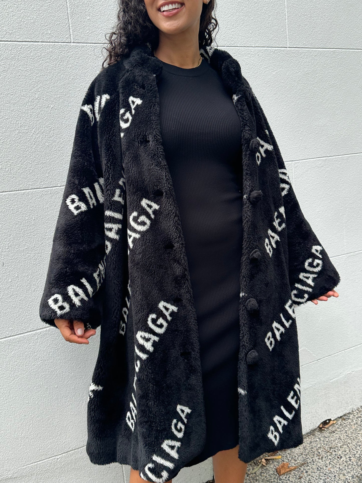 Balenciaga Long Logo Coat Size 38