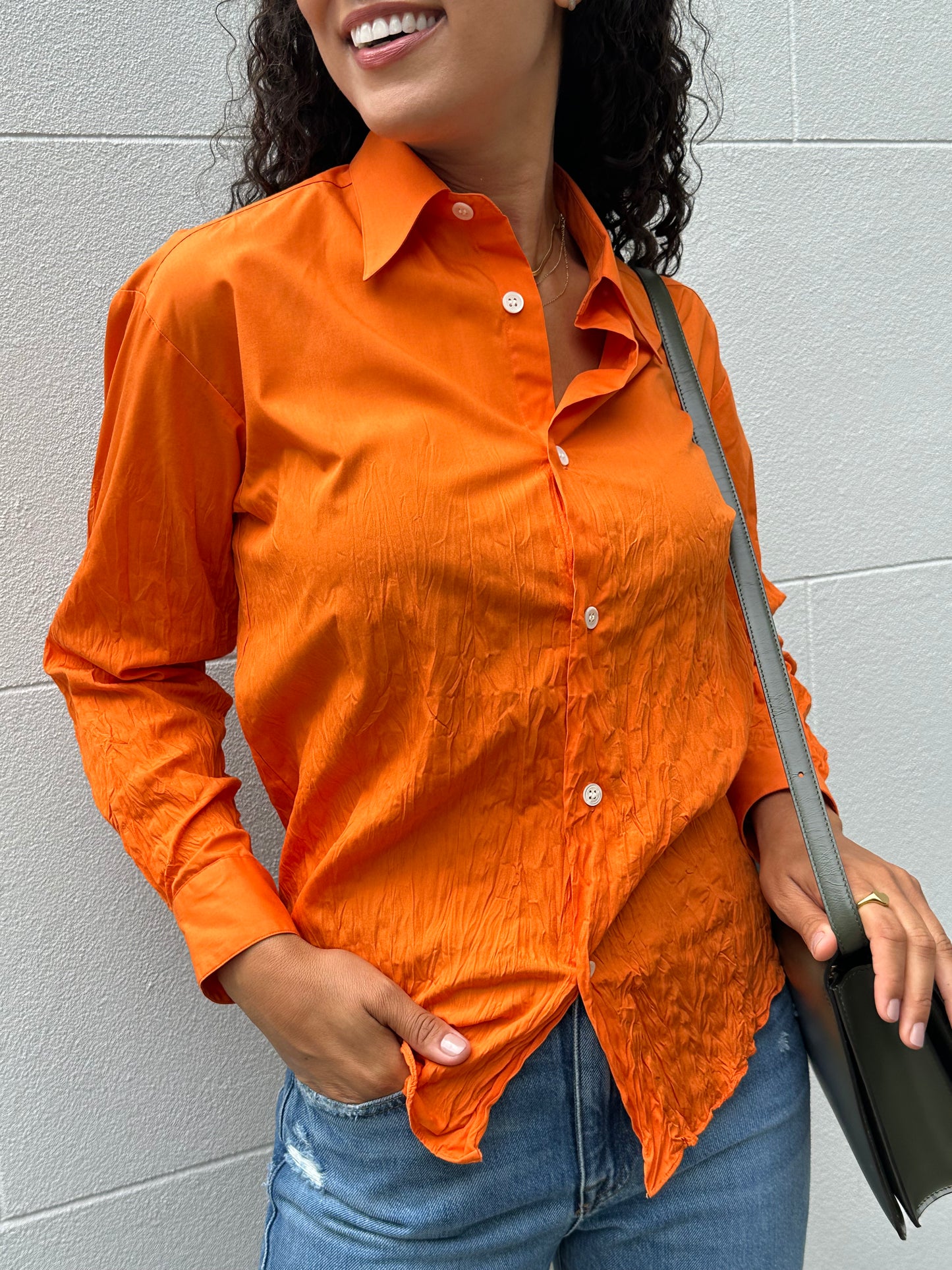 Issey Myake Design Orange Shirt Size M