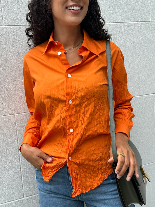 Issey Myake Design Orange Shirt Size M