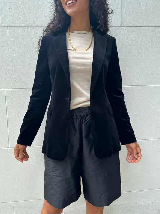 Frame Black Velvet Jacket Size 8