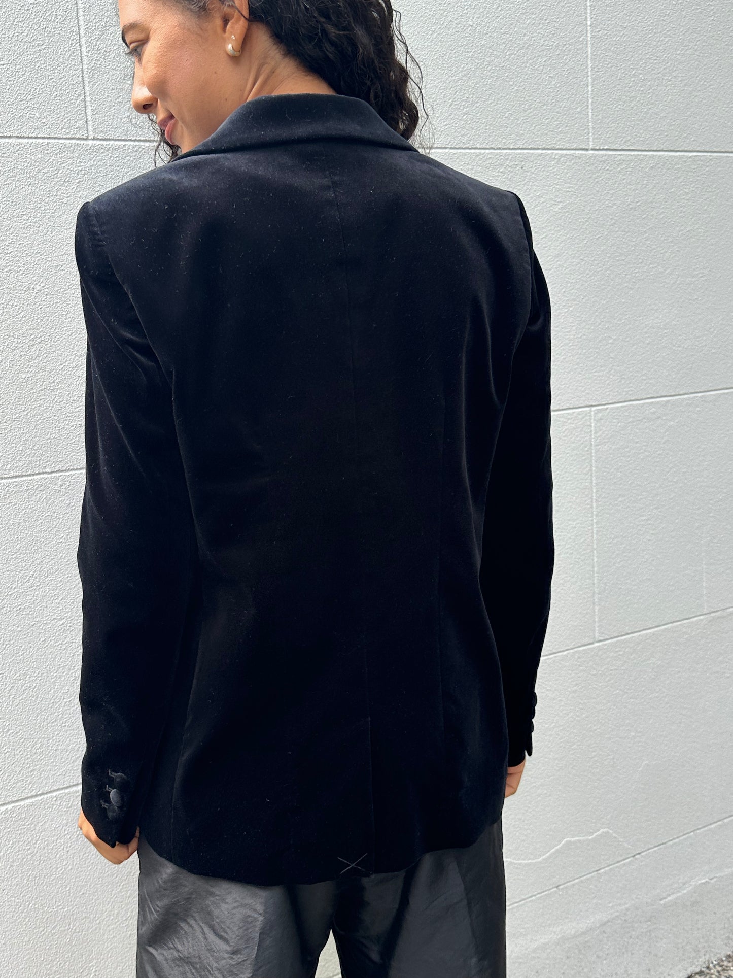 Frame Black Velvet Jacket Size 8