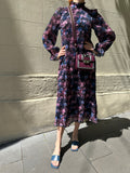 Ganni Pink and Blue Floral Dress Size 34