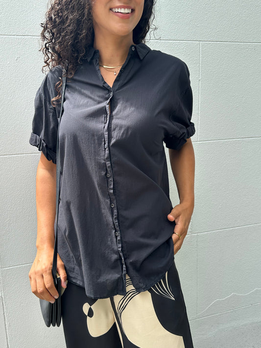 Xirena Black Short Sleeve Shirt Size L