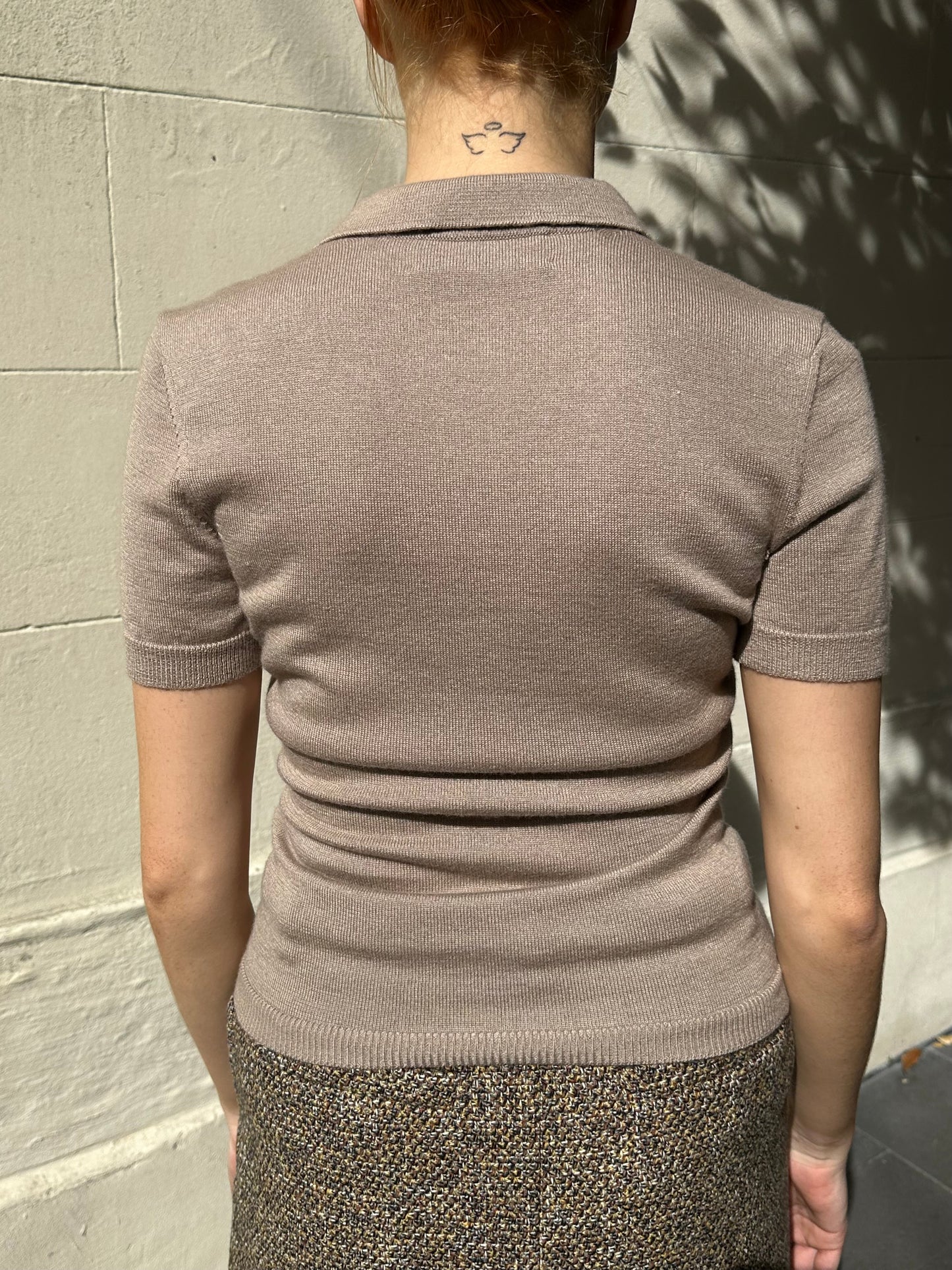 Brandon Maxwell Beige Polo Top Size S