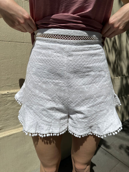 Zimmermann White Lace Shorts Size 2