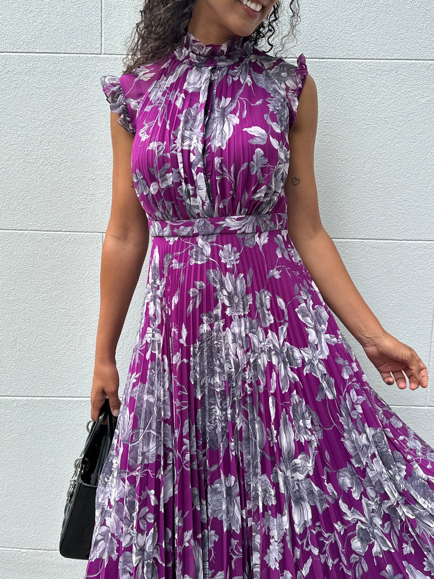 Erdem Purple Floral Dress Size 8