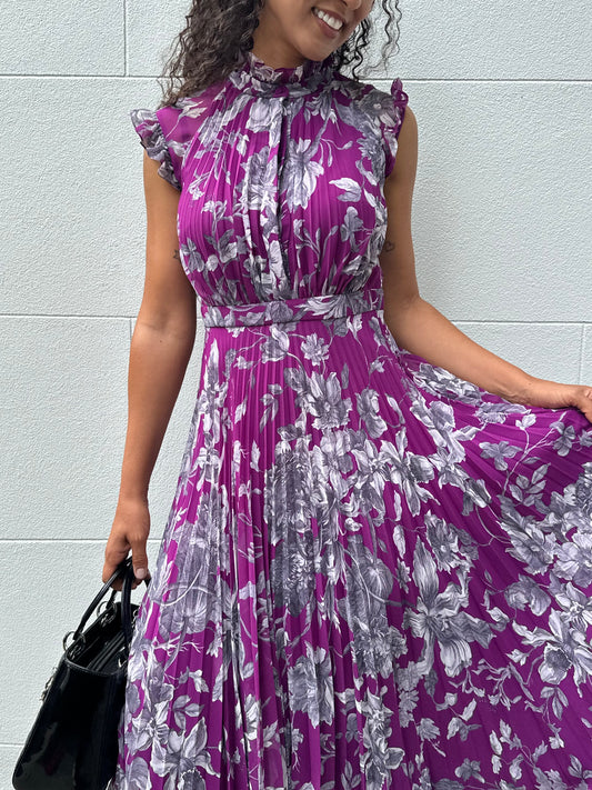 Erdem Purple Floral Dress Size 8