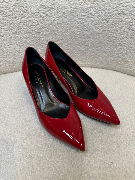 Saint Laurent Red Patent Shoes Size 36