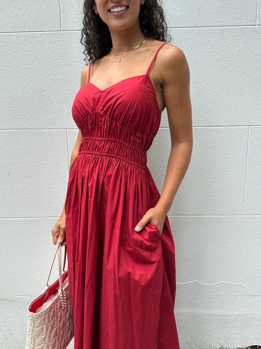 Ciao Lucia Burgundy Sundress Size M