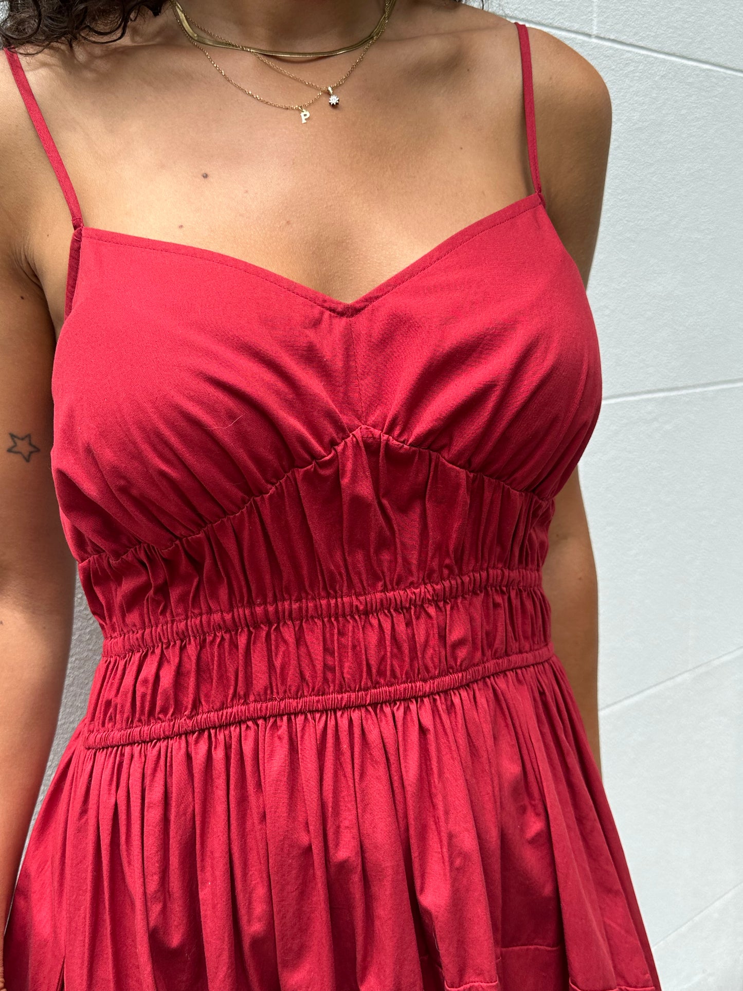 Ciao Lucia Burgundy Sundress Size M