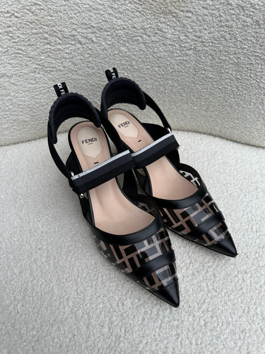 Fendi Colibri Black Heels Size 41