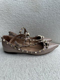 Valentino Beige Patent Rockstud Flats Size 38.5