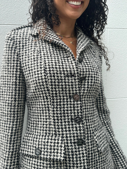 Chanel Houndstooth Jacket Size 40