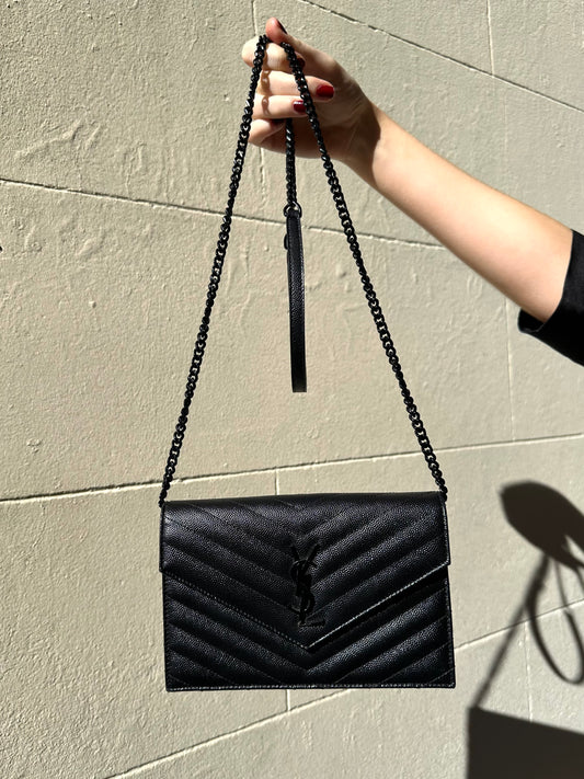 Saint Laurent YSL Black Grain Bag