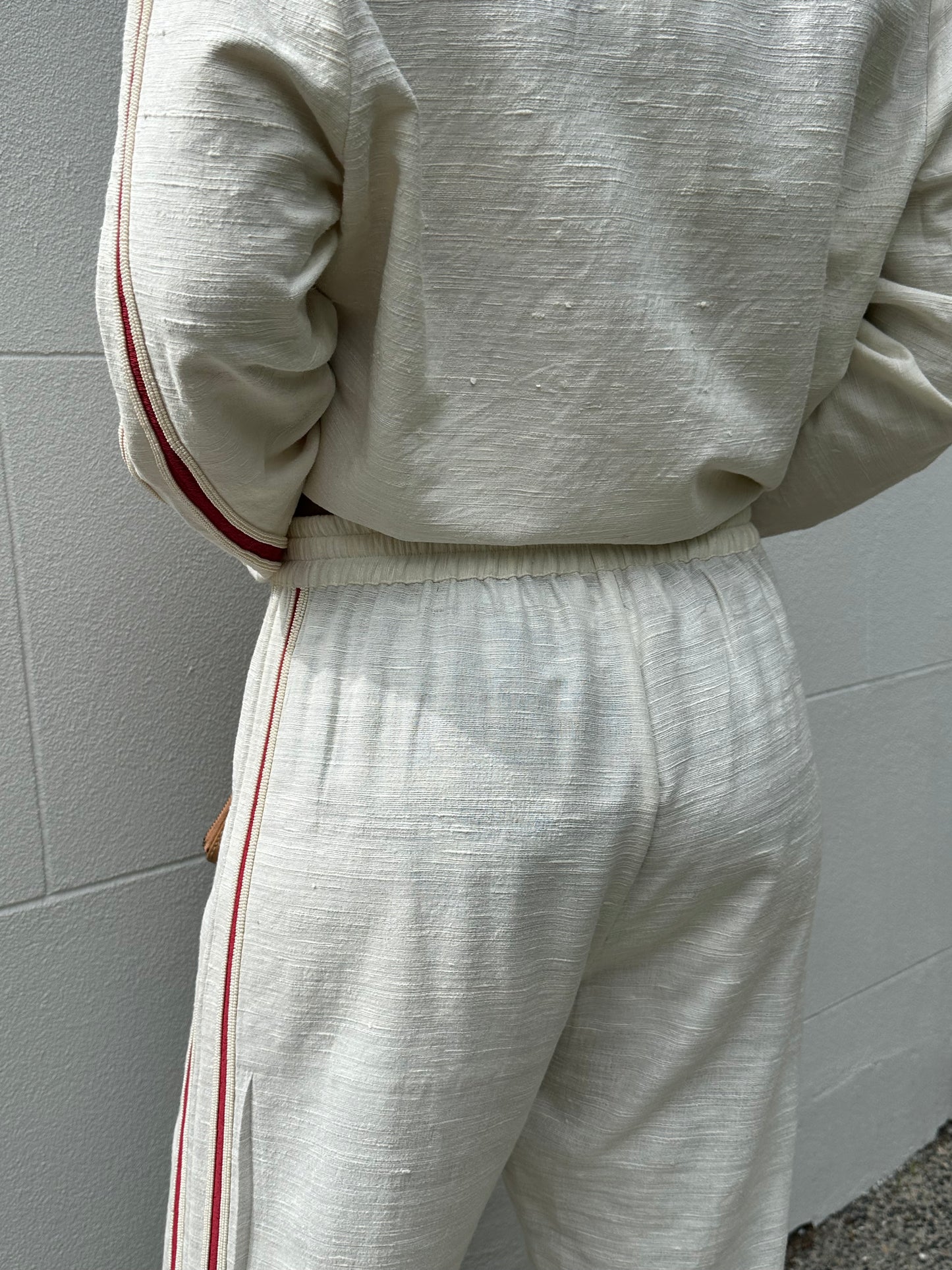 Lucy Folk Ivory Beaded Pant Set Size M/L