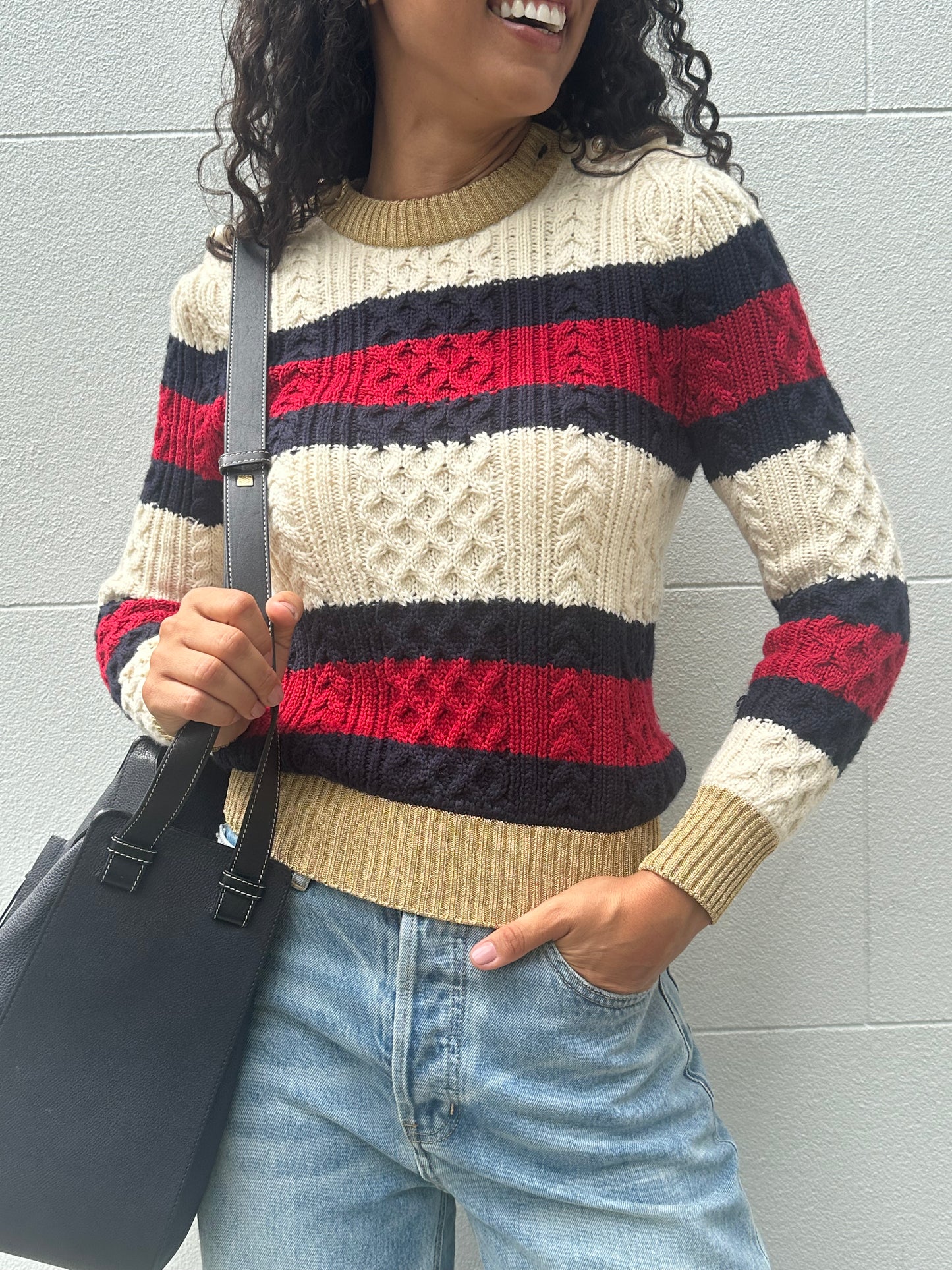 Gucci Cable Strip Knit Size S