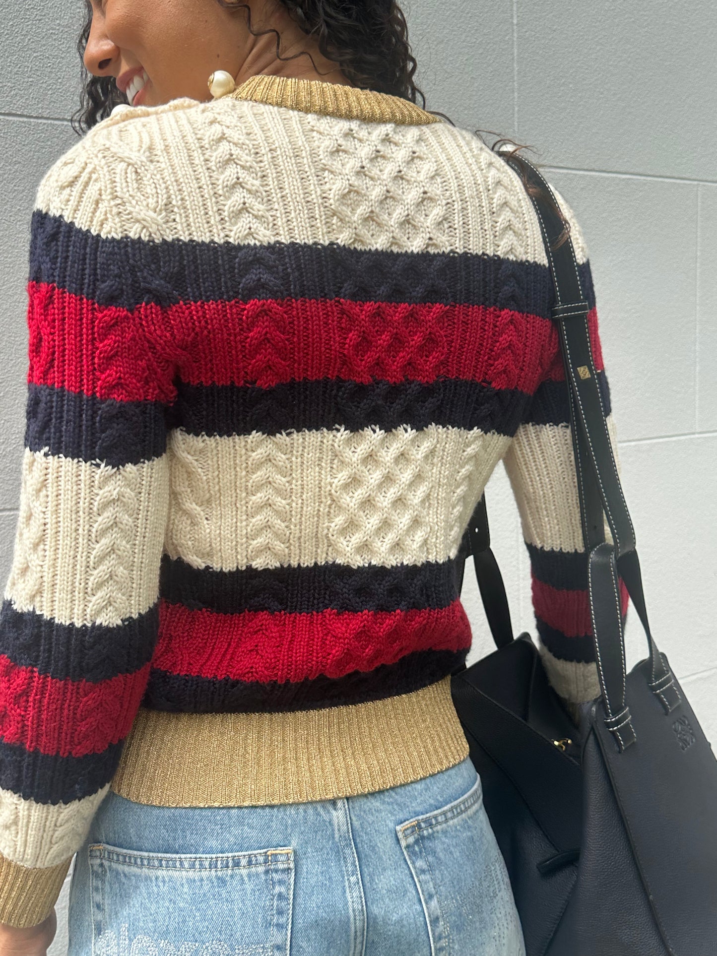 Gucci Cable Strip Knit Size S