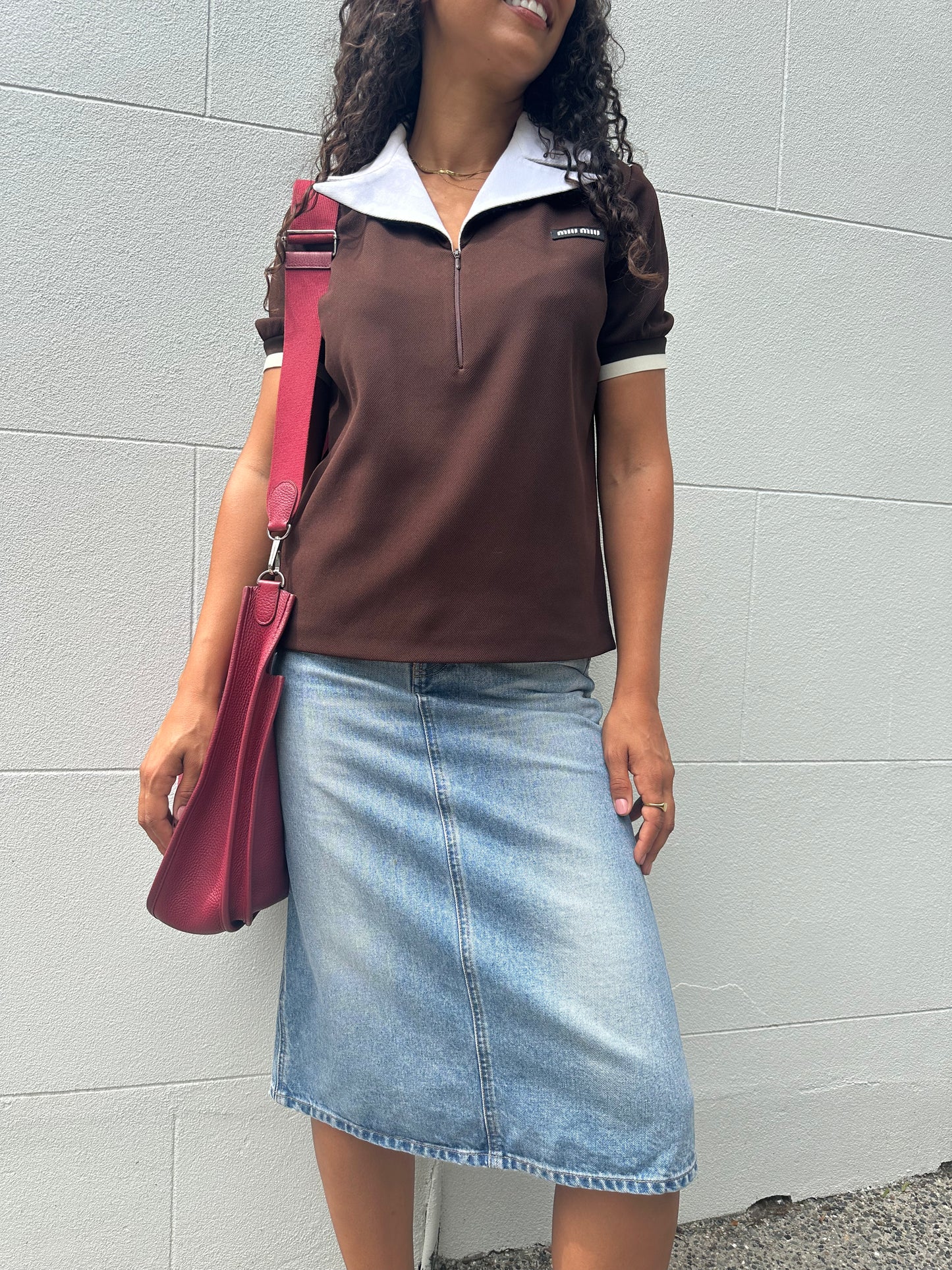 Miu Miu Zip Collar Top Size 40