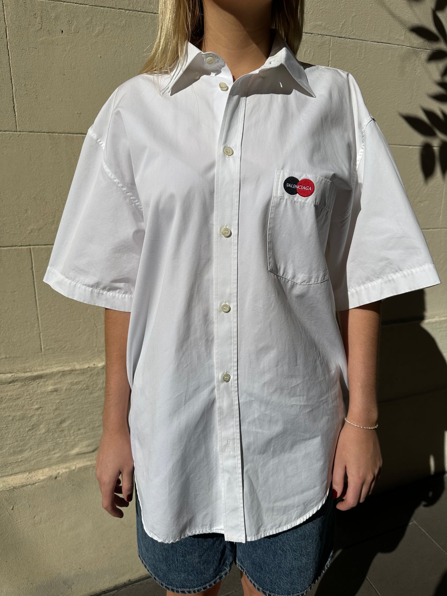 Balenciaga White Logo Shirt Size 36