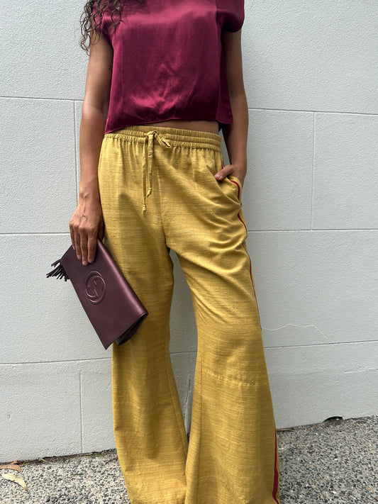 Lucy Folk Gold Trim Pant Size L