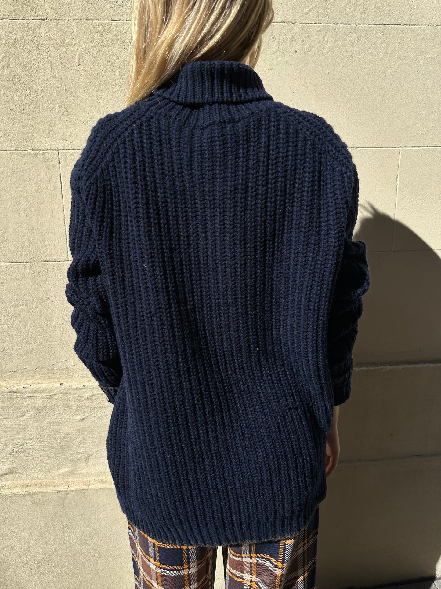 Bassike Navy Rib Knit Size 1