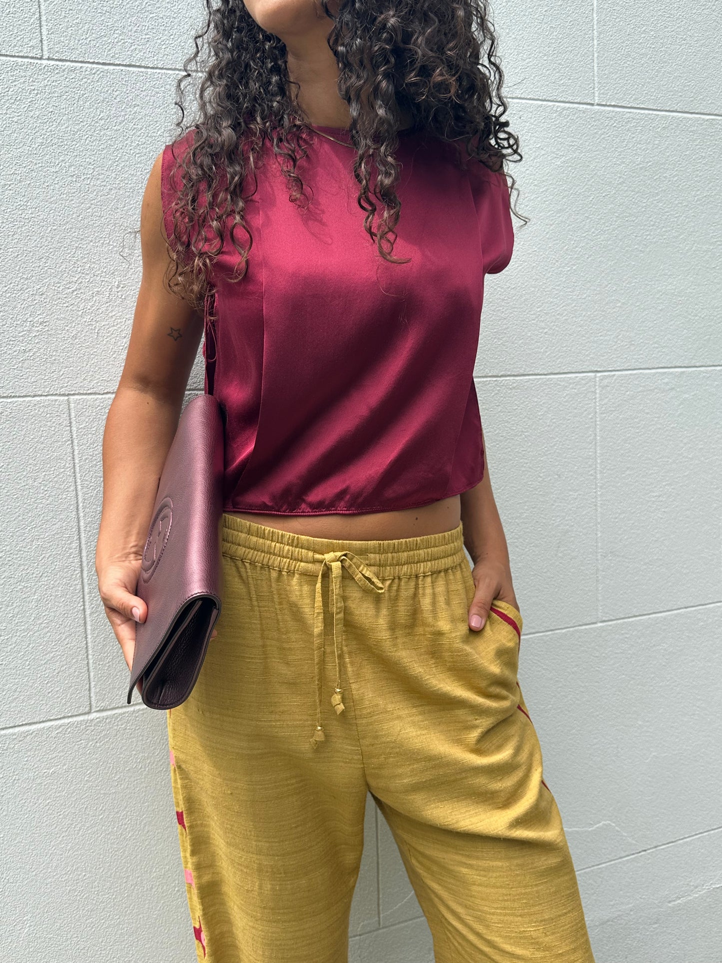 Beare Park Burgundy Silk Tops Size 8