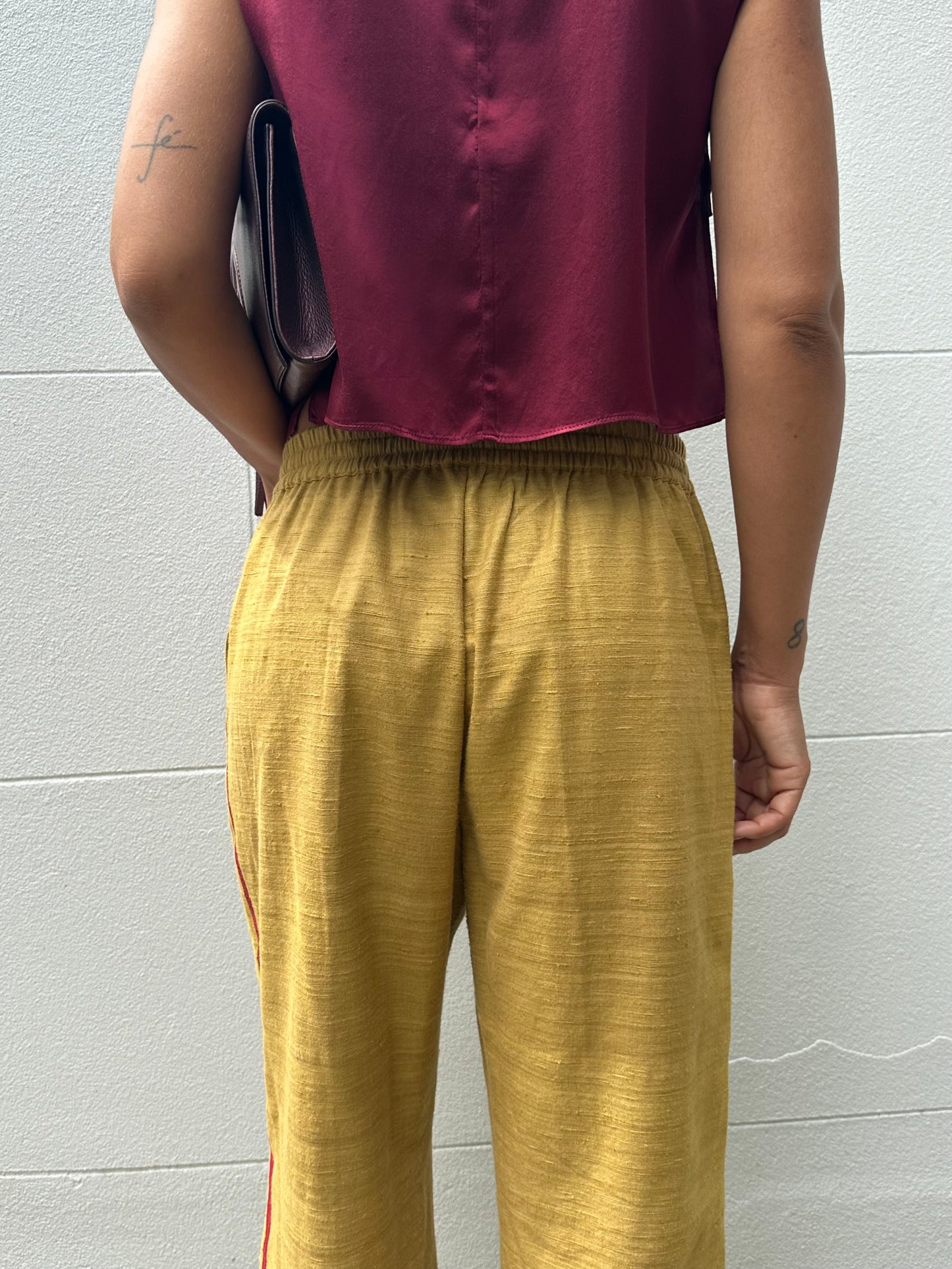Lucy Folk Gold Trim Pant Size L