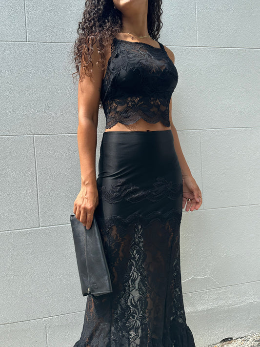 Paco Rabanne Black Lace Set Size 38