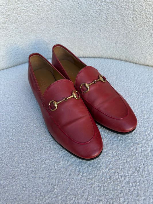 Gucci Horsebit Red Loafers Size 38
