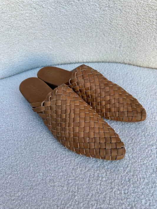 St Agni Woven Tan Mules Size 41