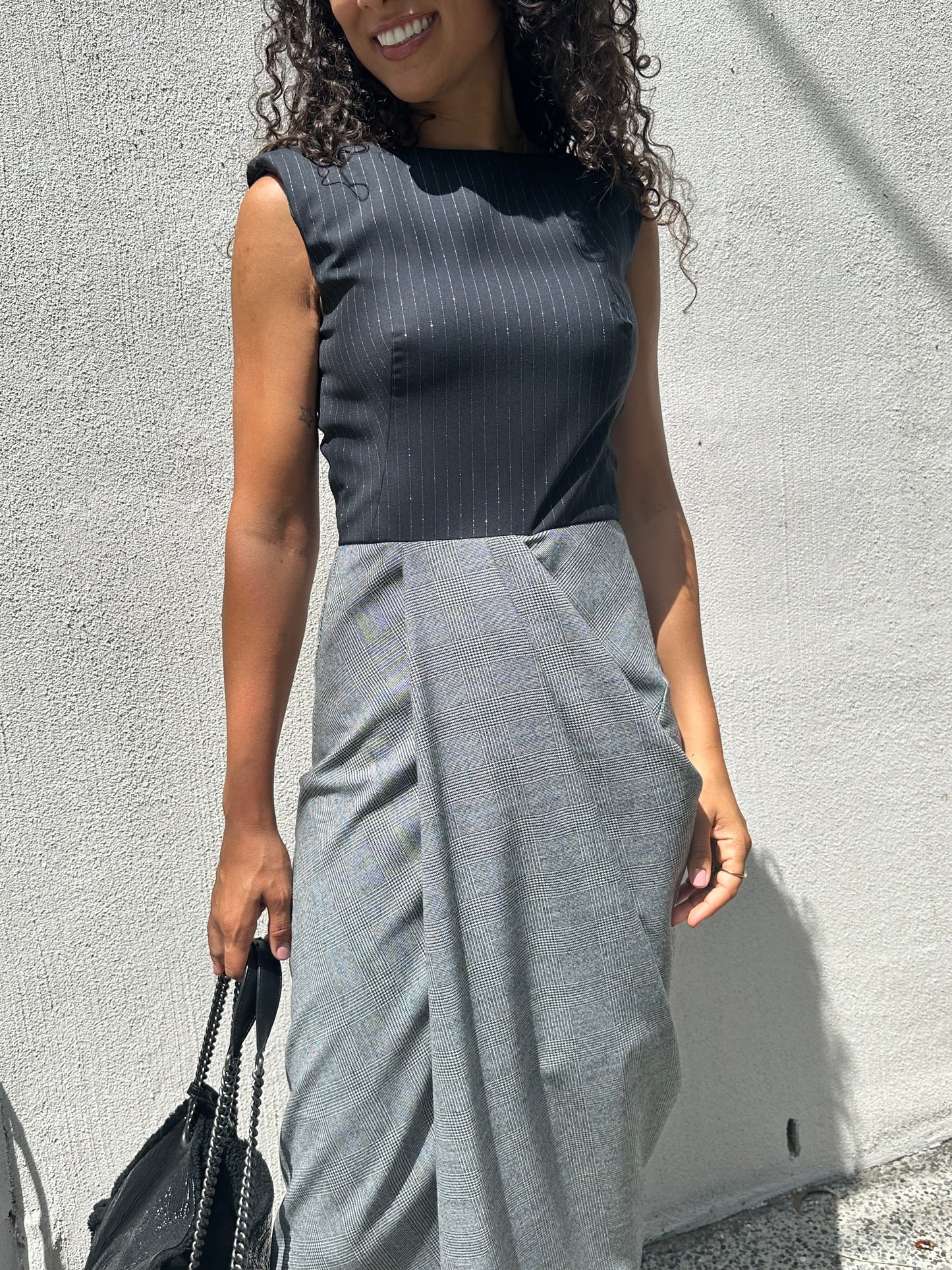 Alexander McQueen Check Black Trim Dress Size 40