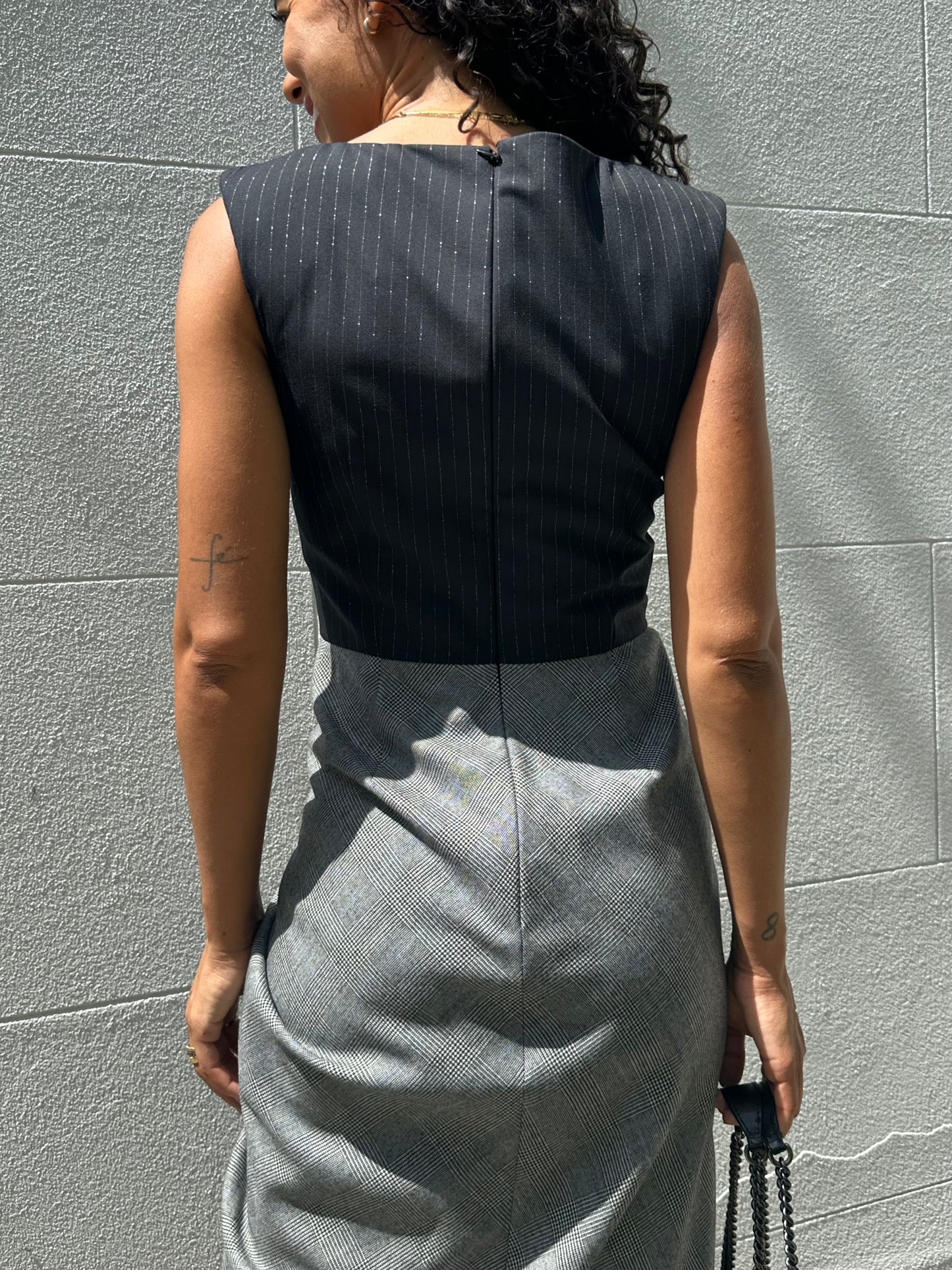 Alexander McQueen Check Black Trim Dress Size 40