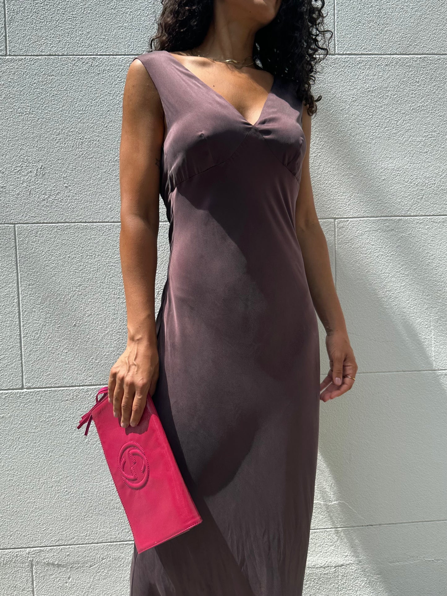 Silk Laundry Brown/Burgundy Silk Dress Size S