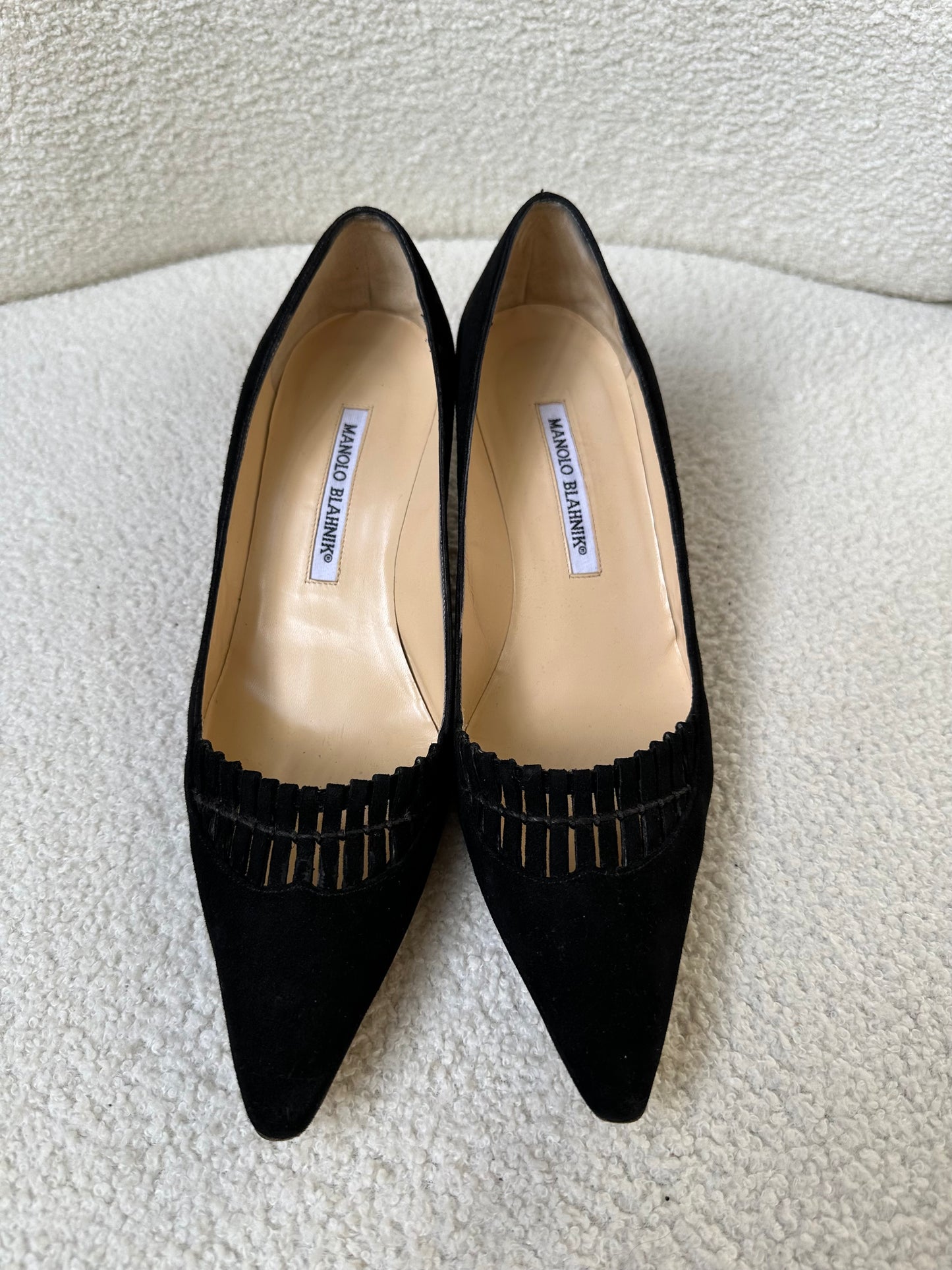 Manolo Blahnik Back Suede Pumps Size 38.5