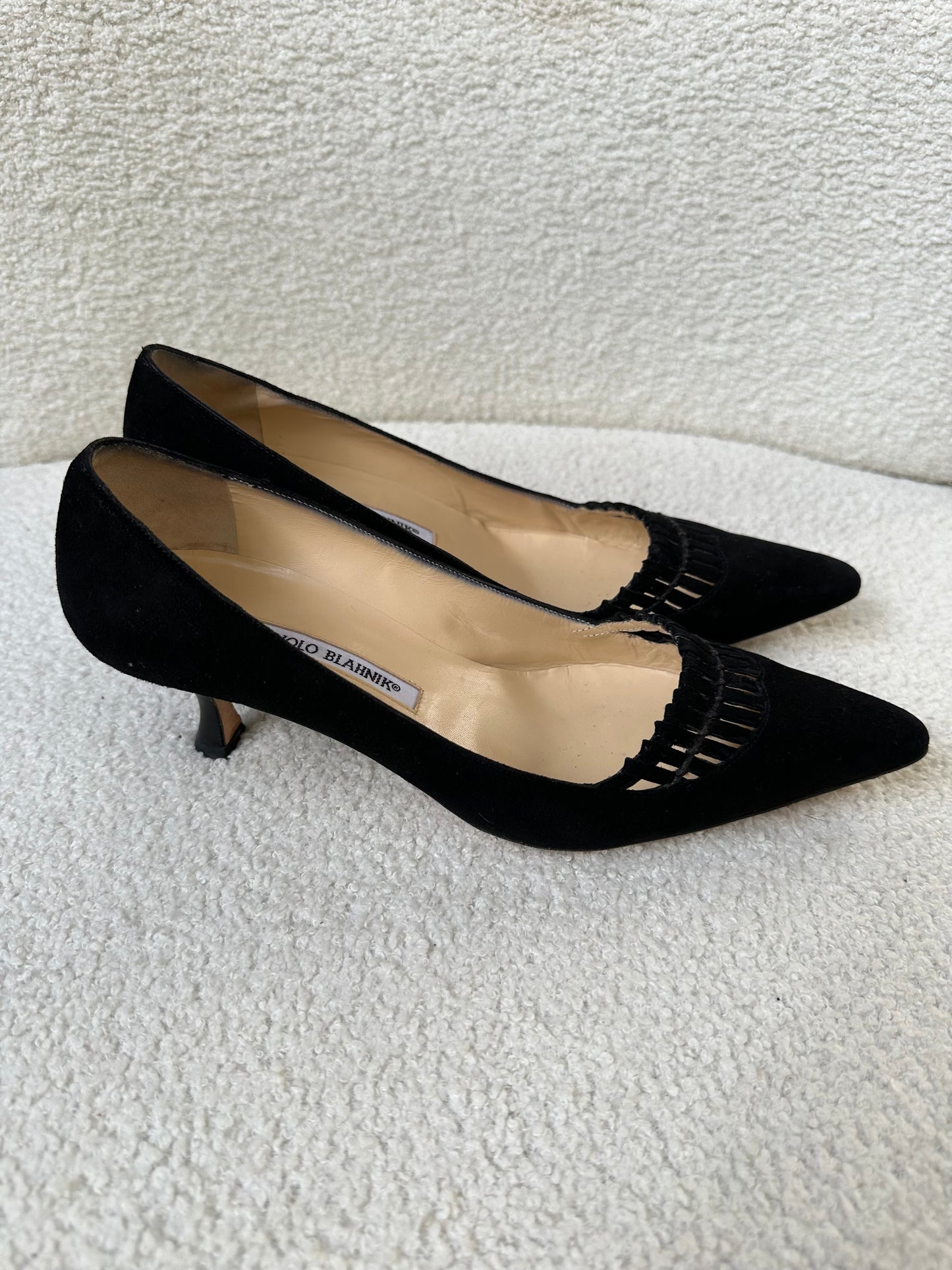 Manolo Blahnik Back Suede Pumps Size 38.5