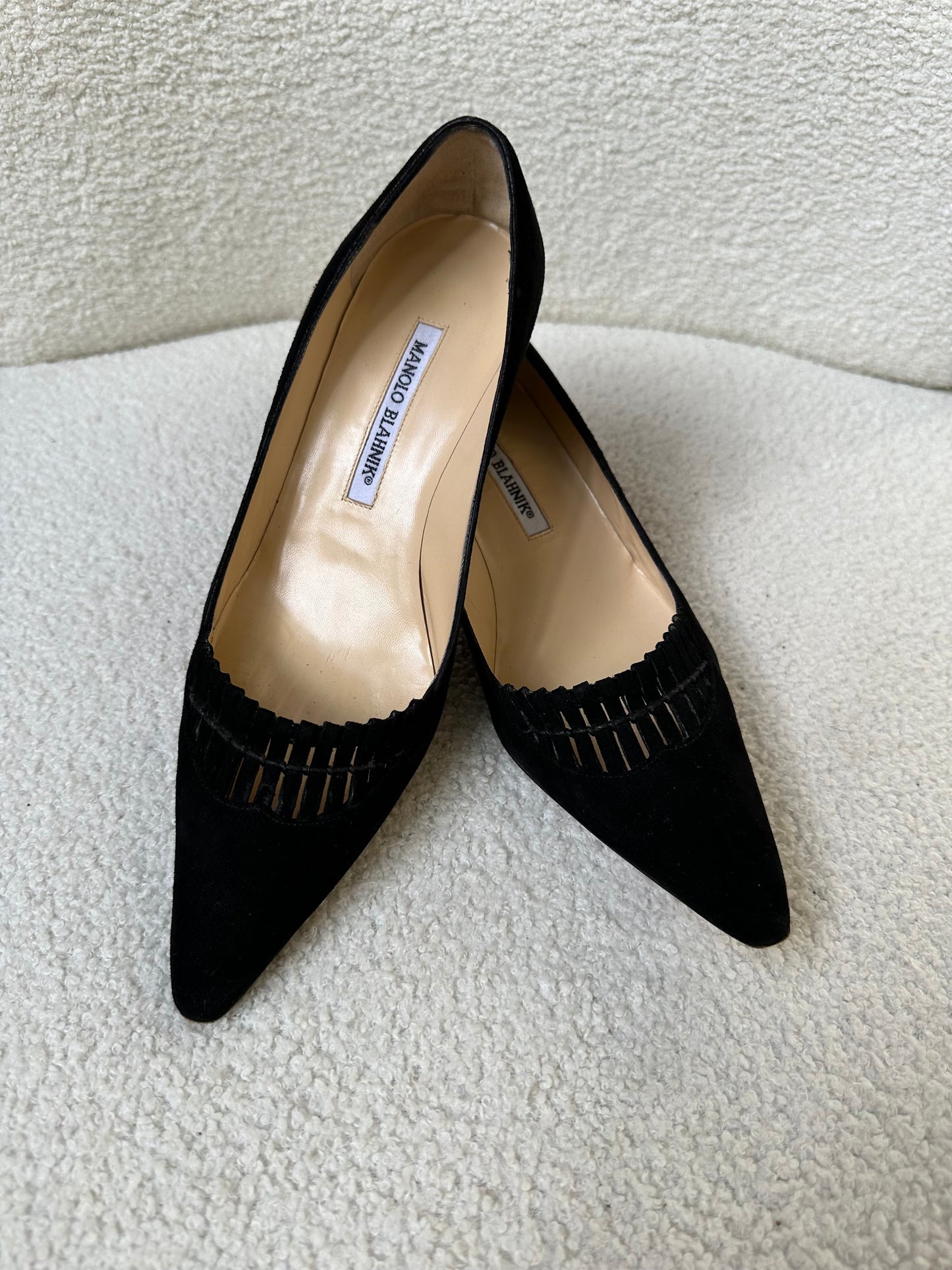 Manolo Blahnik Back Suede Pumps Size 38.5