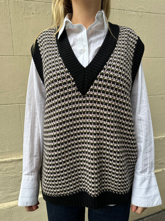 Kowtow Stripe Knit Vest Size XS